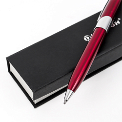 Ручка подар. "Darvish" корпус красный с серебристой отделкой в футляре