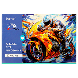Альбом для рисования 20л на склейке "Moto"  100гр/м2  РБ