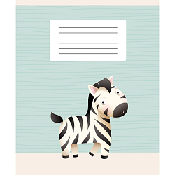 Тетрадь  12л линейка  цв. обл "Зверушки" без слова тетрадь