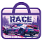 Папка детская с ручками А4 пласт. с рисунком на молнии  Race
