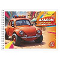 Альбом для рисования  24л + 6л раскраска Красная машинка" на гребне