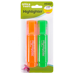 Текстмаркеры  в наборе 2 цвета зеленое яблоко