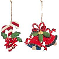 Подвески новогодние в наборе 2шт. Леденец и Колокольчик