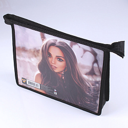 Папка  для тетрадей  А5 на молнии Кареглазая красотка