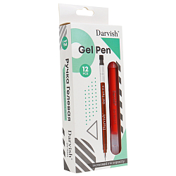 Ручка гелевая красная корпус прозрачный