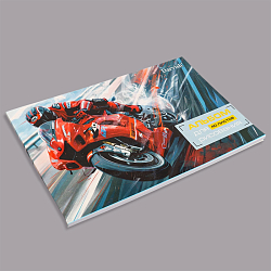 Альбом для рисования 40л на склейке "Мотопробег-1"  плотность 100гр/м2  РБ