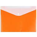 Папка-конверт на кнопке А4  Diamond оранжевая с дополнительным карманом