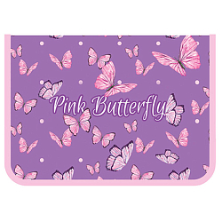 Папка  для тетрадей  А5 молния вокруг Бабочки на розовом