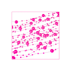 Праздничное украшение "Бусы на леске" фуксия