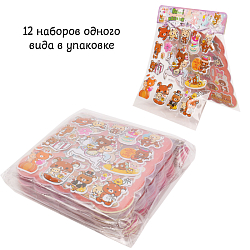 Наклейки объёмные 2листа  ассорти