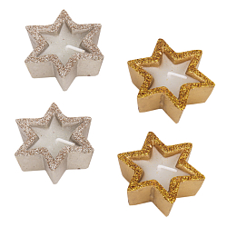 Свечи в наборе 4шт звездочки ассорти