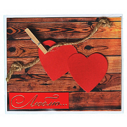 Мини-открытка ручной работы "Люблю"