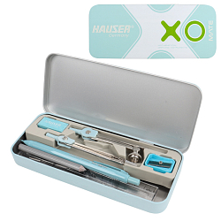 Готовальня 10 предметов "XO mate" в метал. футляре