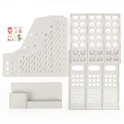 Лоток вертикальный 3 отделения с горизонтальными отсеками светло-серый